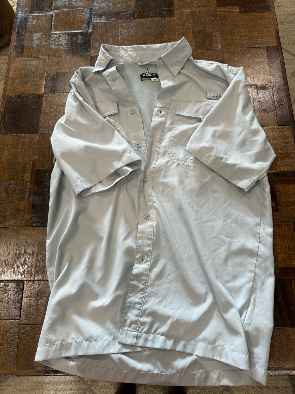 Men's Light Gray Casual Button-Up Shirt